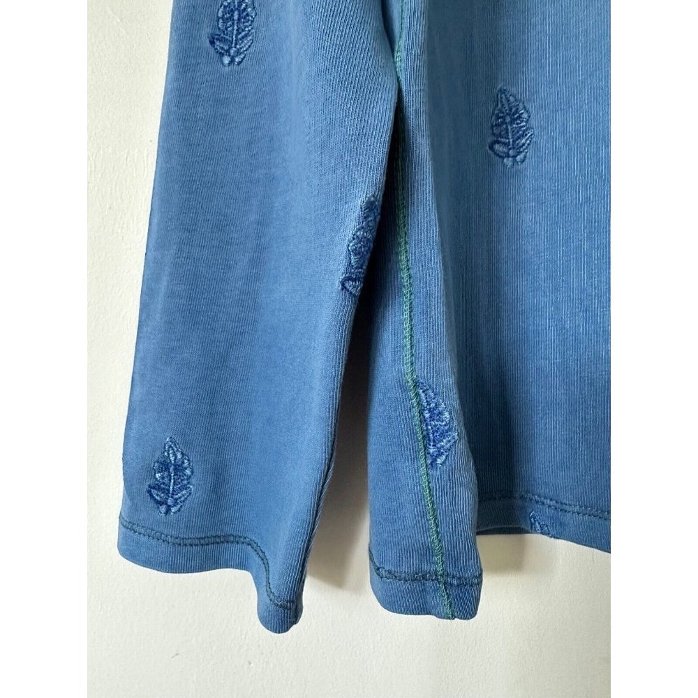 White Stuff Beach Walk Jersey Sweatshirt Embroidered Leafs 10, 12, 16 - Picture 2 of 3